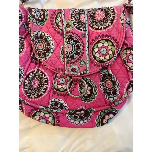 Vera Bradley Women's Floral Saddle Up Crossbody Bag Pink - Picture 2 of 6